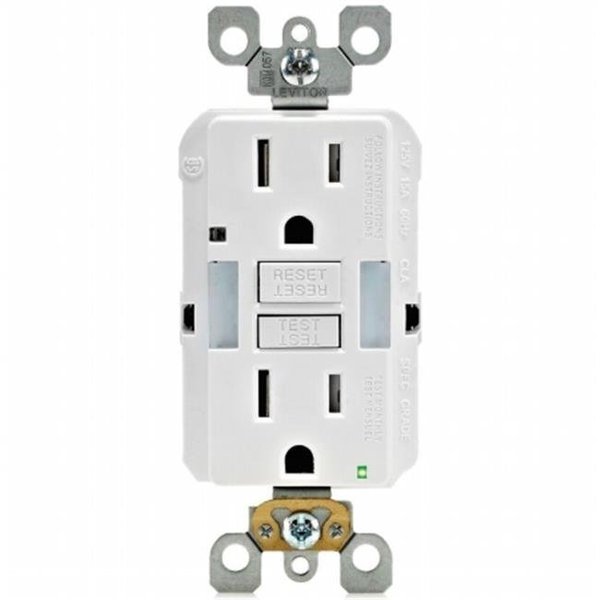 Ezgeneration Mfg R02-GFNL1-00W Self-Test GFCI Guide Tamper Receptacle; White EZ780664